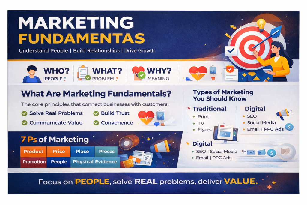 digital marketing fundamentals including SEO and branding